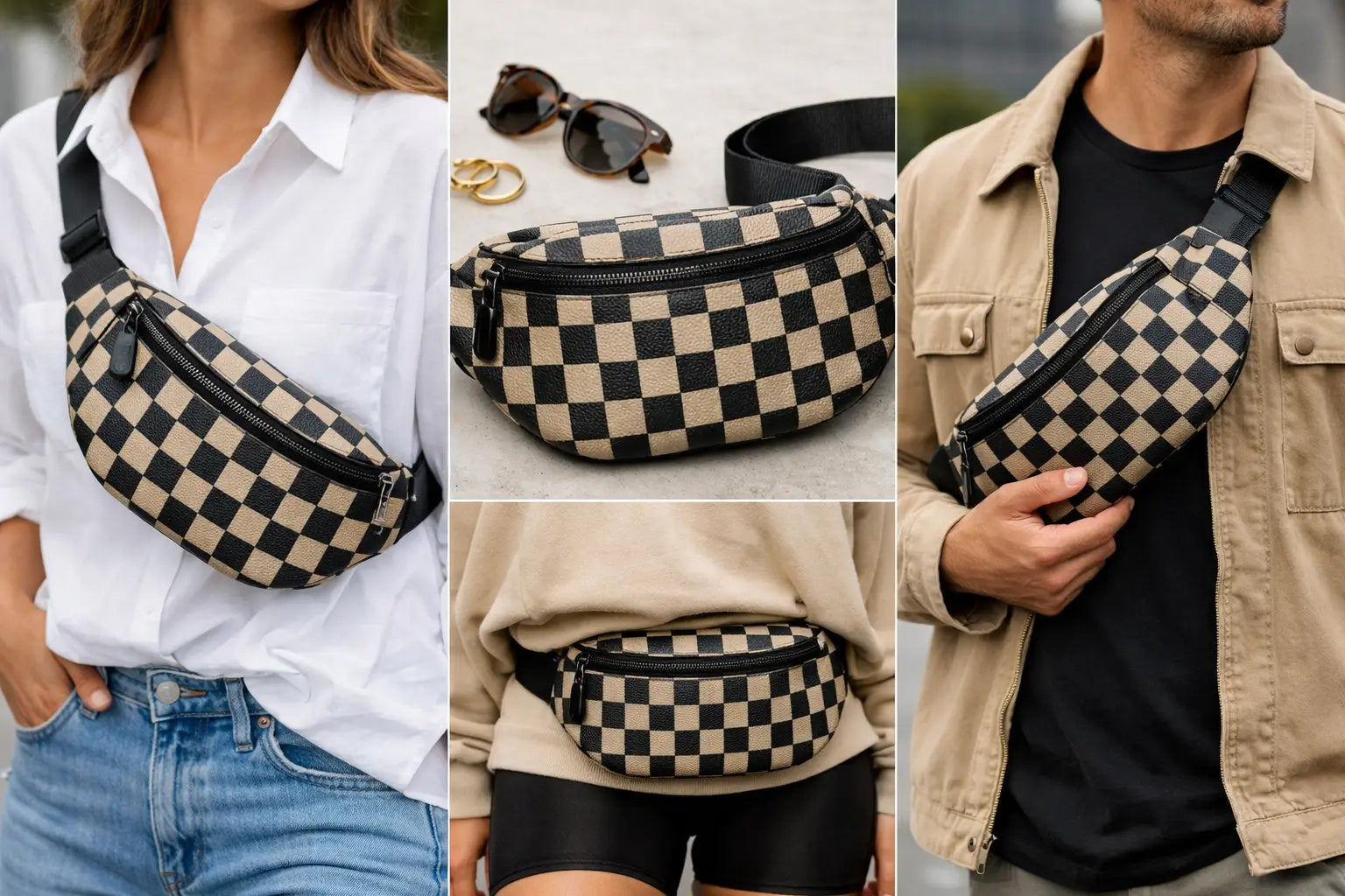 Checkered Crossbody Bum Bag Style Guide